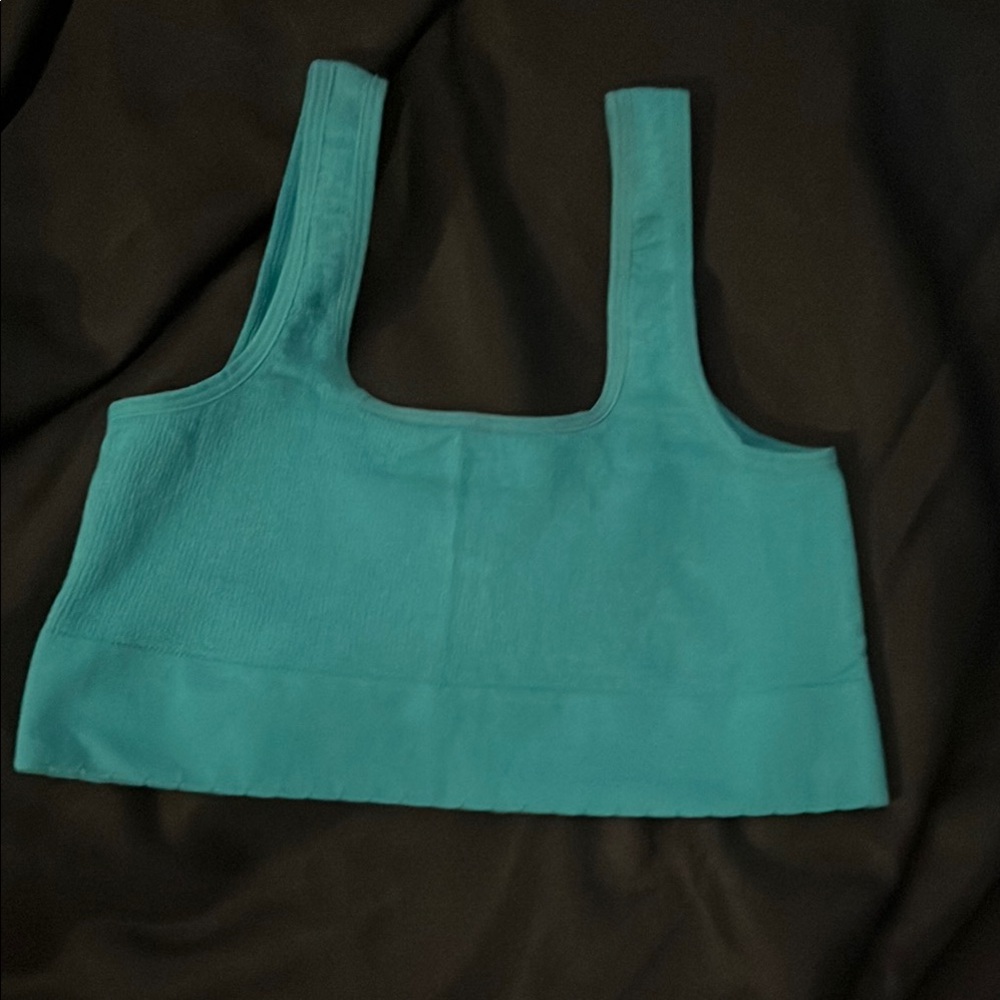 Anthropologie Teal Crop Top